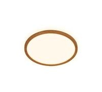 BRILONER - LED Ceiling lamp with indirect Light, Flat, Warm White, Ceiling Light, Living Room lamp, LED Panel, Kitchen, Bedroom, 29x3 cm, Wood-Effect Surround