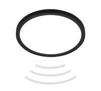 BRILONER - LED Ceiling lamp with Motion Detector IP44 3m Range, Neutral White Light Colour, Flat, 120 Degree Detection, LED Ceiling Light, LED Panel, Bathroom lamp, Bathroom lamp, 24x3 cm, Black