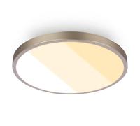BRILONER - LED Ceiling Light, 18W 2000lm, 2700K 3000K 4000K, IP44 Splash Proof, Bright Ceiling Lamp, Bathroom Light, Kitchen Light, 24 x 6 cm, Matt Nickel