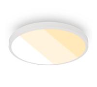 BRILONER - LED Ceiling Light, 18W 2000lm, 2700K 3000K 4000K, IP44 Splash Proof, Bright Ceiling Lamp, Bathroom Light, Kitchen Light, 24 x 6 cm, White