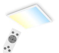 Briloner - LED Ceiling Light CCT, LED Ceiling lamp, Colour Temperature Control, dimmable, incl. Remote Control, White, 38 x 38 x 6