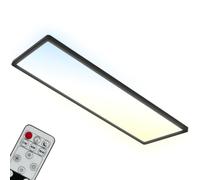 Briloner - LED Ceiling Light, Dimmable Ultra Slim Panel Lamp, Backlight Effect, CCT Adjustable Light, Flush Mount, Remote Control, Night-Light Function, 36W, Living Room, Kitchen, 58x20x3 cm, Black