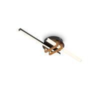 BRILONER - LED Ceiling Light with Warm White Light, Corner Profiles, LED Light, Ceiling Lights for Living Room, Ceiling Lights Bedroom, Ceiling Light Lounge, 58.5 X 16 X 7.5 cm, Black-Wood