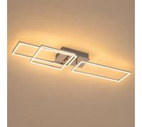 Briloner LED Ceiling Light Frame Chrome/Alu 92.8x26cm 45W 3-Step Dim