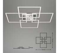 Briloner LED ceiling light Frame S, 72.4x72.4 cm, aluminium