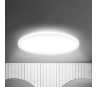 Briloner LED ceiling light Move, sensor, Ø 42 cm, IP44, white, 4000K