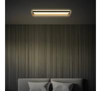 Briloner LED ceiling light Remsa, 20x60.5 cm, plastic, black
