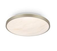 BRILONER - LED Ceiling Light, Warm-White 3000K, Decorative Alabaster Design, 17.5 W Module at 2400lm, Ceiling Lights Living Room, LED Lights for Bedroom, Kitchen Light, 33 x 6 cm, Nickel Matt