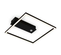 BRILONER - LED Ceiling Light, Warm White LED Ceiling Light, Lamp with Sensor, Living Room Lamp, Bedroom Lamp, 320x300x50mm (LxWxH), Black