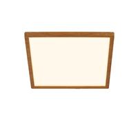 BRILONER - LED Ceiling Light with Backlight Effect, Slim, Warm White Light, Ceiling lamp, Living Room, LED Panel, Kitchen Lights Ceiling, Bedroom Lights, 29x29x3 cm, Wooden Frame
