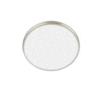 BRILONER - LED Ceiling Light with Decorative Cover, Neutral White Light, Starry Sky, LED Light, Ceiling Lights for Living Room, Ceiling Lights Bedroom, Ceiling Light Lounge, 24X6 cm, Brushed Nickel
