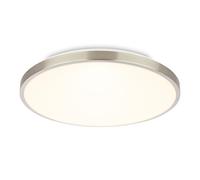 BRILONER - LED Ceiling Light with Decorative Cover, Warm White Light, 17.5W, 2400lm, LED Light, Ceiling Lights for Living Room, Ceiling Lights Bedroom, Ceiling Light Lounge, 33 X 6 cm, Brushed Nickel