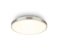 BRILONER - LED Ceiling Light with Decorative Cover, Warm White Light Colour, LED Light, Ceiling Lights for Living Room, Ceiling Lights Bedroom, Ceiling Light Lounge, 24 X 6 cm, Brushed Nickel