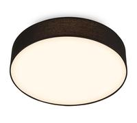Briloner Duck LED ceiling light, black, Ø 38 cm, fabric, 3000K