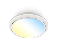 BRILONER - LED Ceiling Light with Fan, Remote Control, Adjustable CCT and Dimmable Lighting, 6 Speeds, LED Fan, Ceiling Fans, Lights Living Room, Lights for Bedroom, 14 x 17.5 cm, White