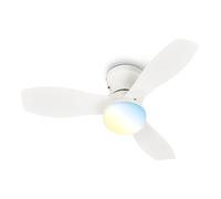 BRILONER - LED Ceiling Light with Fan, Remote Control, Quiet DC Motor with 3 Speeds, Adjustable CCT and Dimmable Lighting, Removable Blades, LED Fan, Ceiling Fans, Living Room, 60x19 cm, White