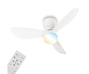 BRILONER - LED Ceiling Light with Fan, Remote Control, Quiet DC Motor with 3 Speeds, Adjustable CCT and Dimmable Lighting, Removable Blades, LED Fan, Ceiling Fans, Living Room, 78x26 cm, White