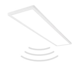 BRILONER - LED Ceiling Light with Motion Detector, Flat, IP44 Splash Water Protection, LED Panel, Bathroom lamp, Kitchen lamp, Damp Room Light, 98x20x3cm (LxWxH), White