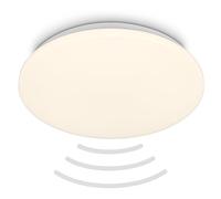 BRILONER LED Ceiling Light with Motion Detector, Warm White Light, 120 Degree Detection, 35x7.5 cm, White, Perfect for Bathroom and Kitchen