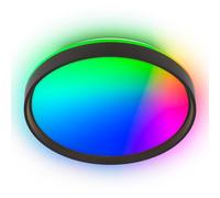 BRILONER - LED Ceiling Light with Remote Control, CCT, Night Mode, Timer, LED lamp, Lounge, Bedroom and Living Room Lighting, 48 x 8 cm, Black