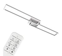 BRILONER - LED Ceiling Light with Remote Control, Dimmable, Adjustable from Warm White to Neutral White, Living Room, Bedroom, Kitchen, 1100x248x78 mm, Chrome