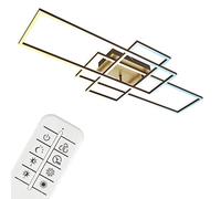 BRILONER LED Ceiling Light with Remote Control, Dimmable, Adjustable from Warm White to Neutral White, 104 x 42 x 10 cm, Gold