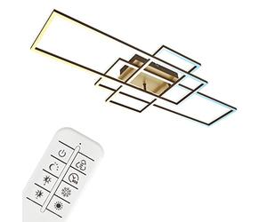 BRILONER LED Ceiling Light with Remote Control, Dimmable, Adjustable from Warm White to Neutral White, 104 x 42 x 10 cm, Gold