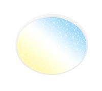 BRILONER - LED Ceiling Light with Remote Control, dimmable, CCT, Decorative Screen, Starry Sky, LED Light, for Living Room, Bedroom, Lounge, 38x6.5 cm, White