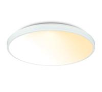 BRILONER - LED Ceiling Light with Remote Control, Dimmable, Decorative Cover, Warm White to Neutral White, LED Light, Ceiling Lights for Living Room, Ceiling Lights Bedroom, 38 X 6.5 cm, White