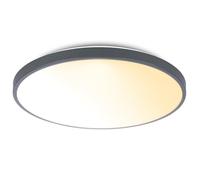 BRILONER - LED Ceiling Light with Remote Control, Dimmable, Decorative Cover, Warm White to Neutral White, LED Light, Ceiling Lights for Living Room, Ceiling Lights Bedroom, 38 X 6.5 cm, Anthracite