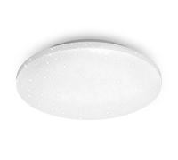 BRILONER - LED Ceiling Light with Star Decoration, LED Bathroom Ceiling Light IP44, Perforated Decoration, Neutral White Light, Ø340 mm, White