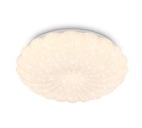 BRILONER - LED Ceiling Light with Starry Sky Effect, Warm White 3000K, Wavy Edge Design, Ceiling Lights Living Room, LED Lights for Bedroom, Kitchen Light, 38.5 x 8.5 cm, White