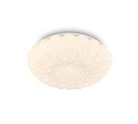 BRILONER - LED Ceiling Light with Starry Sky Effect, Warm White 3000K, Wavy Edge Design, Ceiling Lights Living Room, LED Lights for Bedroom, Kitchen Light, 28.5 x 7.5 cm, White