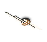 BRILONER - LED Ceiling Light with Warm White Light, Corner Profiles, LED Light, Ceiling Lights for Living Room, Ceiling Lights Bedroom, Ceiling Light Lounge, 78.5 X 16 X 7.5 cm, Black-Wood