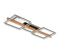 BRILONER - LED Ceiling Light with Wooden Decoration, Dimmable in Levels, Warm White Light Colour, LED Lamp, Ceiling Light, Living Room Lamp, Bedroom Lamp, Kitchen Lamp, 108 x 35 x 8 cm (L x W x H