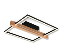 BRILONER - LED Ceiling Light with Wooden Decoration, Dimmable in Levels, Warm White Light Colour, LED Lamp, Ceiling Light, Living Room Lamp, Bedroom Lamp, Kitchen Lamp, 43 x 35 x 7.5 cm (L x W x H