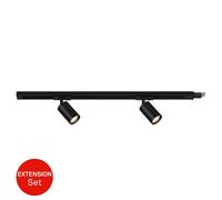 Briloner - Track Light, Rail Lighting Extension Kit, Dimmable 2X Adjustable GU10 Spotlights, Extendable, Ceiling Light Rail System, Spotlights, 0.75 m, Black