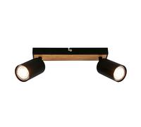 BRILONER - LED Ceiling Spotbar, 2 x GU10 max 9W, Adjustable Ceiling Spot Lights, Living Room, Kitchen Lights, Lamps for Bedroom, 25.5 cm, Black Wood
