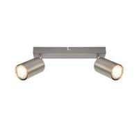 BRILONER - 2 GU10 Spotlight Ceiling Lights, max 9W, On/Off, spot Lights Ceiling, Ceiling Lights Living Room, Kitchen Lights Ceiling, Ceiling Lights for Bedroom, 25.5 cm, Silver-Grey