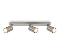 BRILONER - LED Ceiling Spotbar, 3 x GU10 max 9W, Adjustable Ceiling Spot Lights, Living Room, Kitchen Lights, Lamps for Bedroom, 44 cm, Silver-Grey