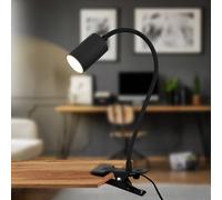 Briloner LED clip-on light Fleks, black, flexible, metal