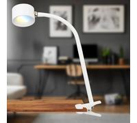 Briloner LED clip-on light Tari, white, CCT, touch dimmer, USB