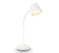 BRILONER - LED Desk Lamp, Wireless Reading Light with Touch Control, Adjustable Flexible Gooseneck Lamps, Battery Table Lamp, Bedside Lamps, Reading Lamp, Home Office, Study, 38.5cm, White