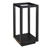 LED Lantern Table Lamp Cage Light Dimmable Rechargeable Outdoor IP44 22cm Black