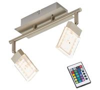 Briloner LED Light Bunto Nickel Matt 2 x 3.6W 640lm RGBW Warm Remote Control