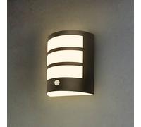 BRILONER Sensor Battery Powered Outdoor Wall Light in Black Briloner Black