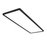 BRILONER - LED Panel, Ultra Slim Ceiling Light with Backlight Effect, 58x20x3 cm, 22W, 30000 lum, 4000K, LED Flush mount, Living Room, Office, Kitchen Ceiling Lights, Black