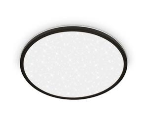 BRILONER - LED Panel with indirect Light, Starry Sky, Neutral White, Ceiling Light, LED Panels, Living Room, Lounge, Hallway, 37.5 x 4.5 cm, Black