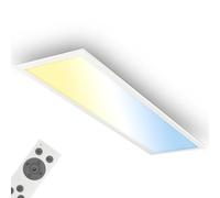 BRILONER - LED Panel with Remote Control, Dimmable, CCT, IP44 Splash-Proof, Ceiling Light, LED Light Panels, Ceiling Lights for Living Room, Ceiling Light Lounge, Hallway Light, 100X25X6 cm, White