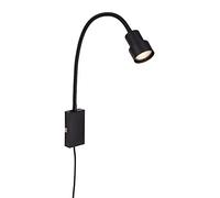 BRILONER - LED Reading Lamp with On/Off Switch, Swivel, Wall Lamp, Bedside Lamp, Bedside Lamp, Reading Light, Night Table Lamp, 69x11.5x6cm, Black